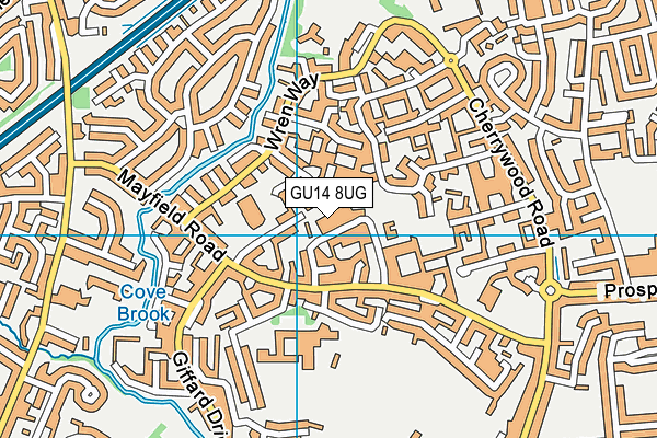 GU14 8UG map - OS VectorMap District (Ordnance Survey)