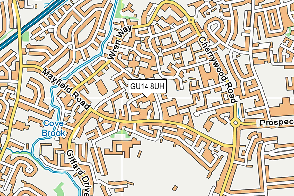 GU14 8UH map - OS VectorMap District (Ordnance Survey)