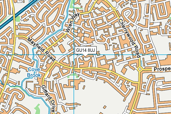 GU14 8UJ map - OS VectorMap District (Ordnance Survey)
