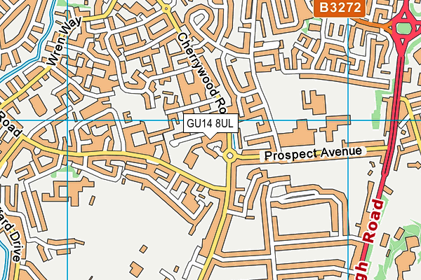 GU14 8UL map - OS VectorMap District (Ordnance Survey)