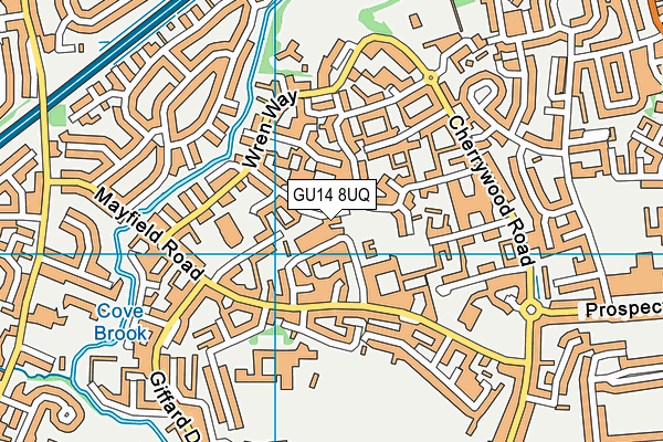 GU14 8UQ map - OS VectorMap District (Ordnance Survey)