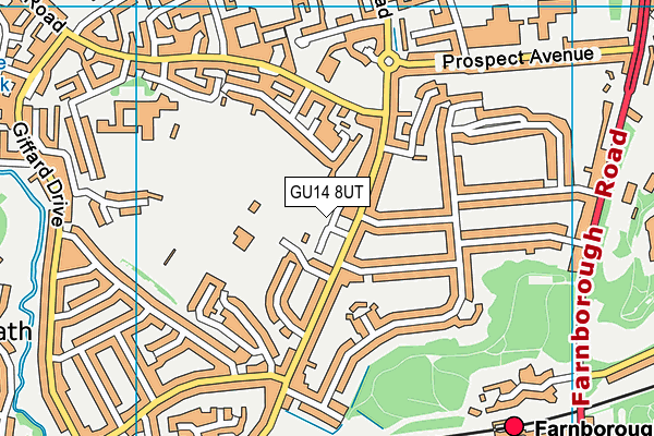 GU14 8UT map - OS VectorMap District (Ordnance Survey)