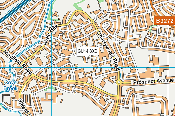 GU14 8XD map - OS VectorMap District (Ordnance Survey)