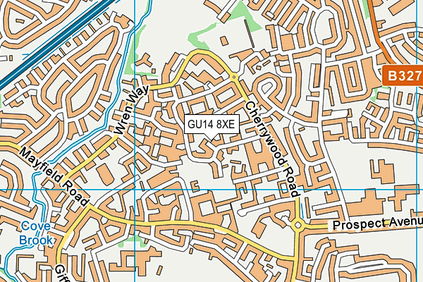 GU14 8XE map - OS VectorMap District (Ordnance Survey)