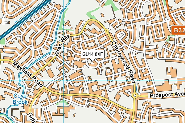 GU14 8XF map - OS VectorMap District (Ordnance Survey)