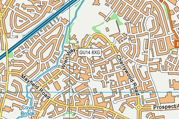 GU14 8XG map - OS VectorMap District (Ordnance Survey)