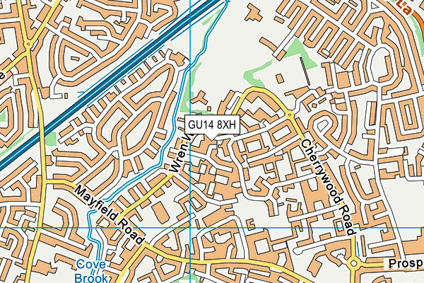 GU14 8XH map - OS VectorMap District (Ordnance Survey)