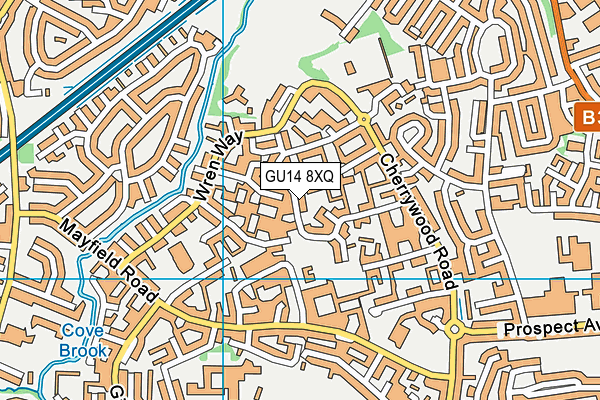 GU14 8XQ map - OS VectorMap District (Ordnance Survey)