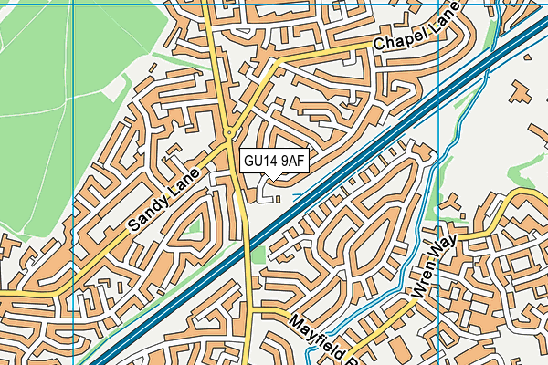 GU14 9AF map - OS VectorMap District (Ordnance Survey)