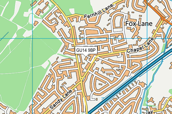 GU14 9BP map - OS VectorMap District (Ordnance Survey)