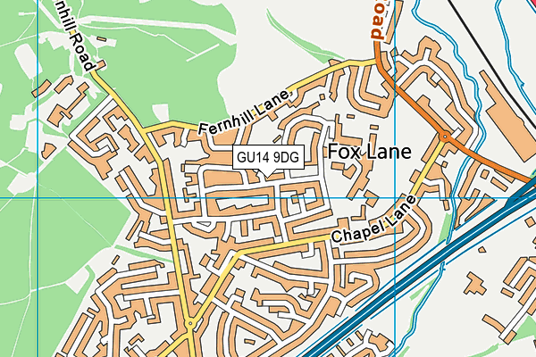 GU14 9DG map - OS VectorMap District (Ordnance Survey)
