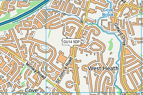 GU14 9DP map - OS VectorMap District (Ordnance Survey)