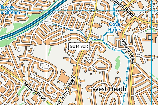 GU14 9DR map - OS VectorMap District (Ordnance Survey)