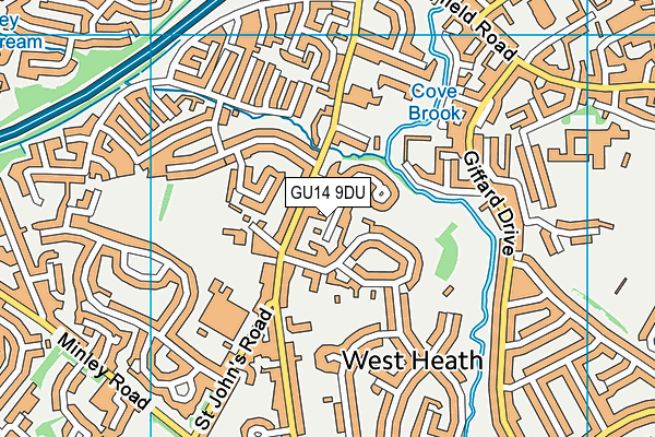 GU14 9DU map - OS VectorMap District (Ordnance Survey)