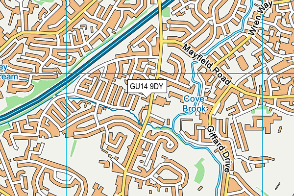 GU14 9DY map - OS VectorMap District (Ordnance Survey)