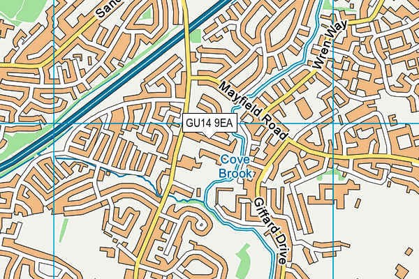 GU14 9EA map - OS VectorMap District (Ordnance Survey)