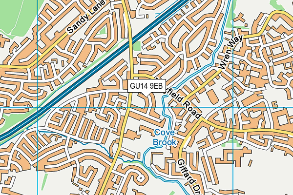 GU14 9EB map - OS VectorMap District (Ordnance Survey)