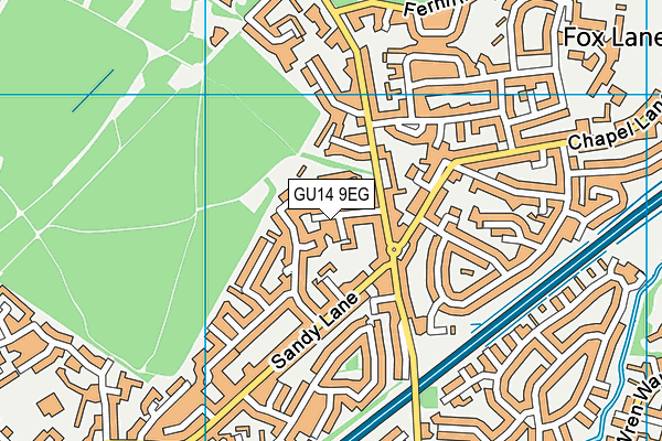 GU14 9EG map - OS VectorMap District (Ordnance Survey)