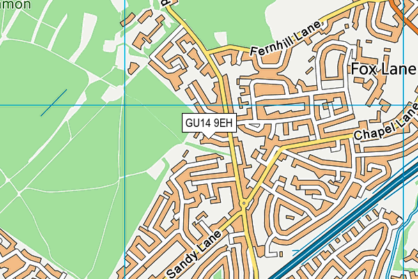 GU14 9EH map - OS VectorMap District (Ordnance Survey)