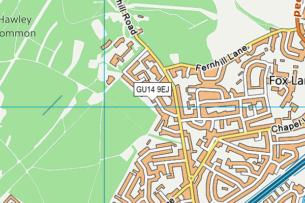 GU14 9EJ map - OS VectorMap District (Ordnance Survey)