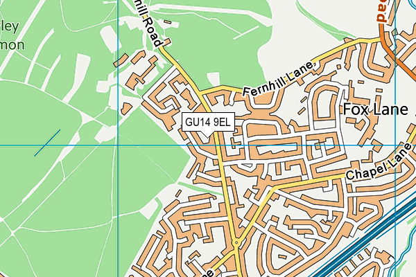 GU14 9EL map - OS VectorMap District (Ordnance Survey)