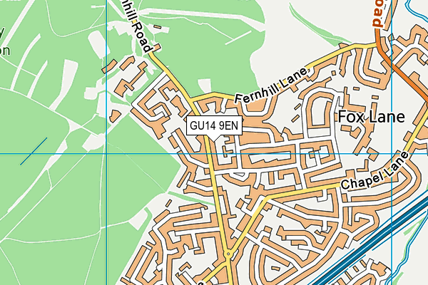 GU14 9EN map - OS VectorMap District (Ordnance Survey)