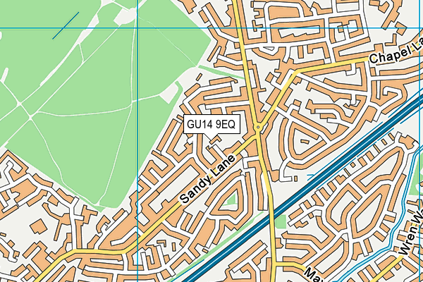 GU14 9EQ map - OS VectorMap District (Ordnance Survey)