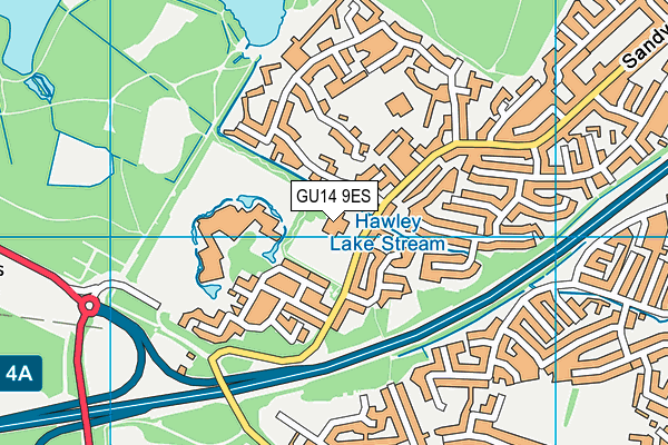 GU14 9ES map - OS VectorMap District (Ordnance Survey)
