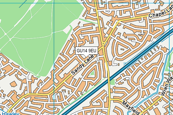 GU14 9EU map - OS VectorMap District (Ordnance Survey)