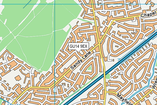 GU14 9EX map - OS VectorMap District (Ordnance Survey)