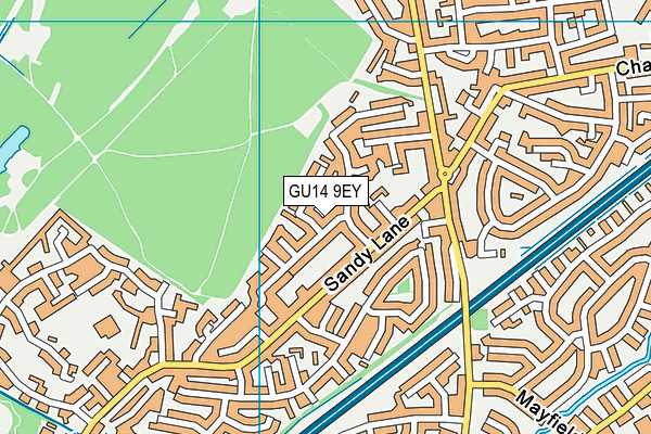 GU14 9EY map - OS VectorMap District (Ordnance Survey)