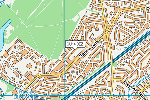 GU14 9EZ map - OS VectorMap District (Ordnance Survey)