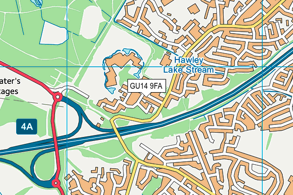 GU14 9FA map - OS VectorMap District (Ordnance Survey)