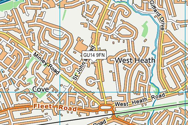 GU14 9FN map - OS VectorMap District (Ordnance Survey)