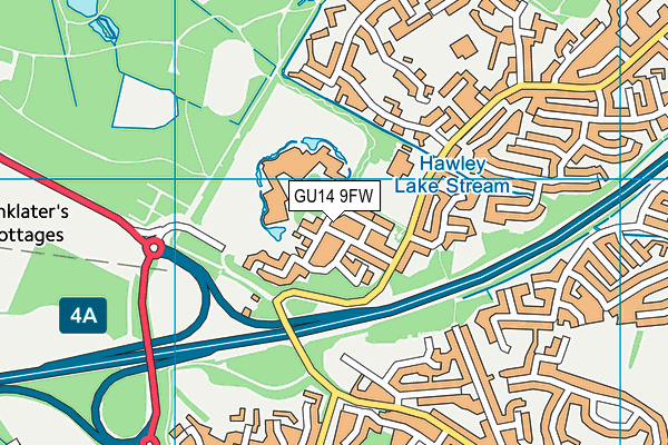 GU14 9FW map - OS VectorMap District (Ordnance Survey)