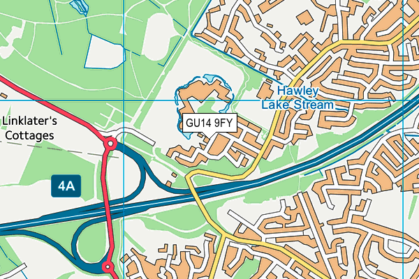 GU14 9FY map - OS VectorMap District (Ordnance Survey)