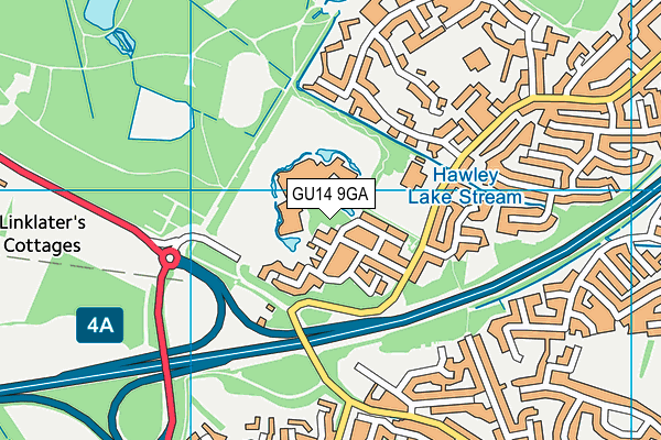 GU14 9GA map - OS VectorMap District (Ordnance Survey)