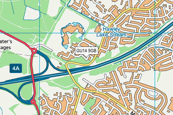 GU14 9GB map - OS VectorMap District (Ordnance Survey)