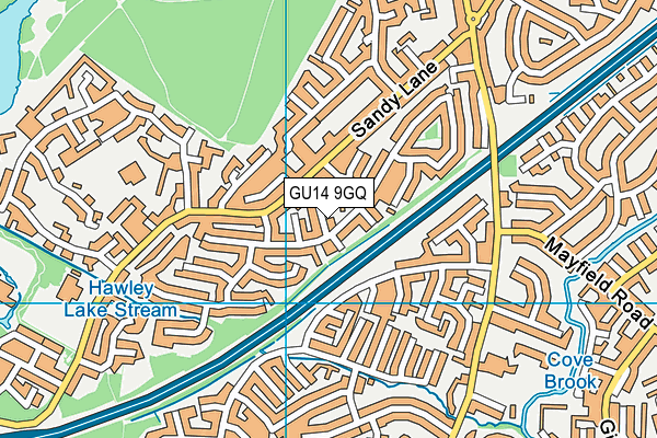 GU14 9GQ map - OS VectorMap District (Ordnance Survey)