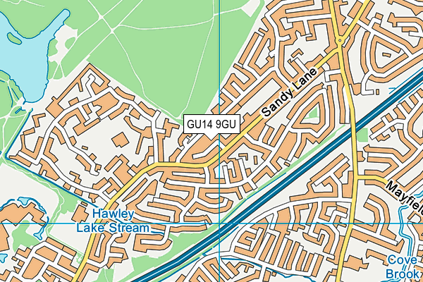 GU14 9GU map - OS VectorMap District (Ordnance Survey)