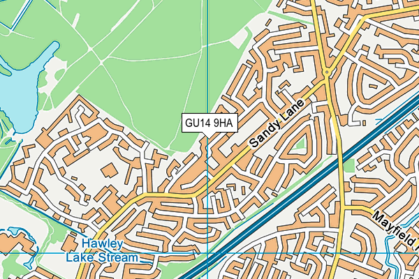 GU14 9HA map - OS VectorMap District (Ordnance Survey)