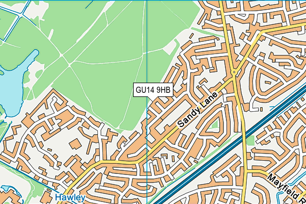 GU14 9HB map - OS VectorMap District (Ordnance Survey)