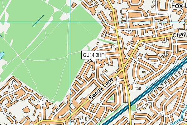 GU14 9HF map - OS VectorMap District (Ordnance Survey)