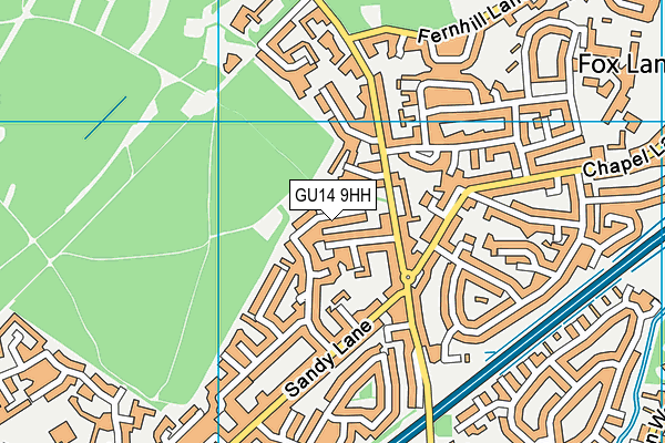 GU14 9HH map - OS VectorMap District (Ordnance Survey)