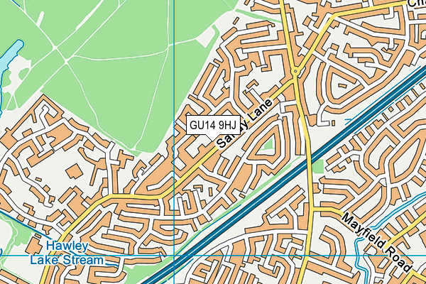 GU14 9HJ map - OS VectorMap District (Ordnance Survey)
