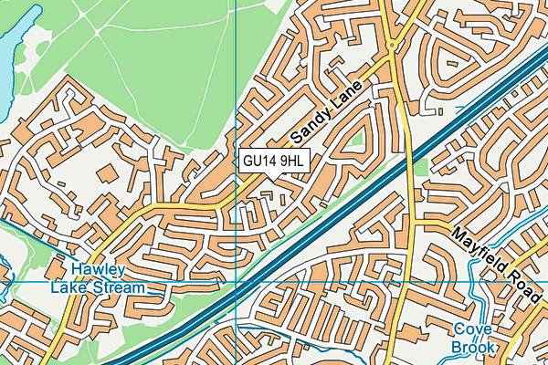 GU14 9HL map - OS VectorMap District (Ordnance Survey)