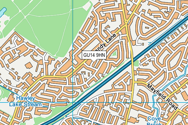 GU14 9HN map - OS VectorMap District (Ordnance Survey)