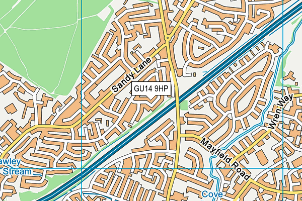 GU14 9HP map - OS VectorMap District (Ordnance Survey)