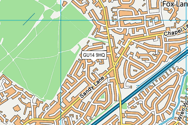 GU14 9HQ map - OS VectorMap District (Ordnance Survey)