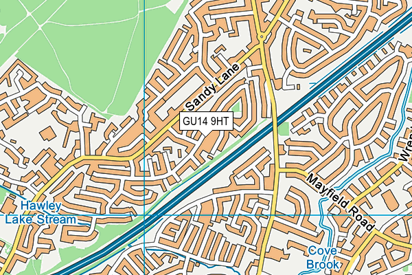GU14 9HT map - OS VectorMap District (Ordnance Survey)